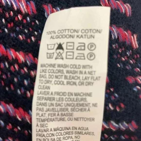 Lucky Brand navy tank top with multicolor woven print - Picture 5 of 6